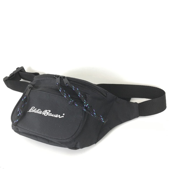 Eddie Bauer Black Fanny Pack Belt Bag Unisex Adjustable Travel Vacation - Picture 3 of 10
